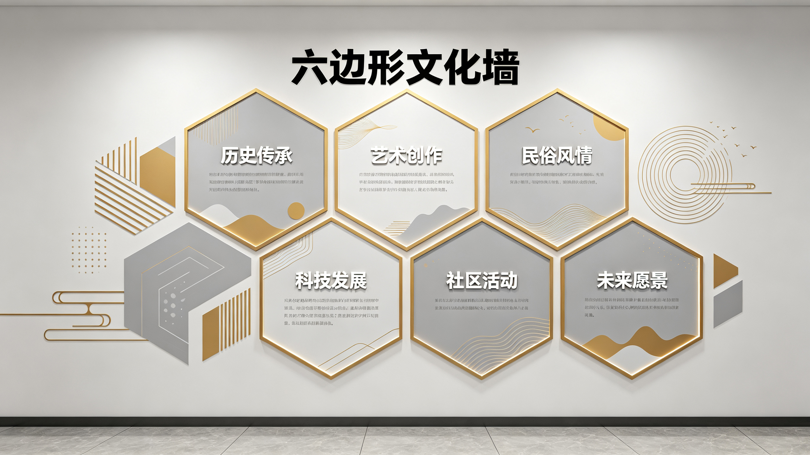  志丹企业文化墙 | 六边形信息美学